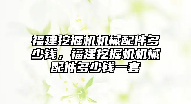 福建挖掘機機械配件多少錢，福建挖掘機機械配件多少錢一套