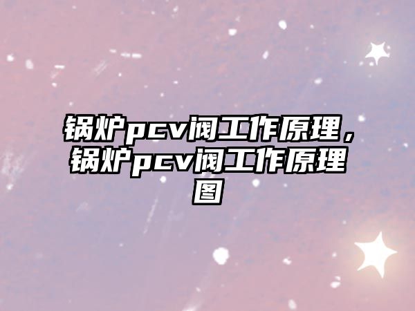 鍋爐pcv閥工作原理，鍋爐pcv閥工作原理圖