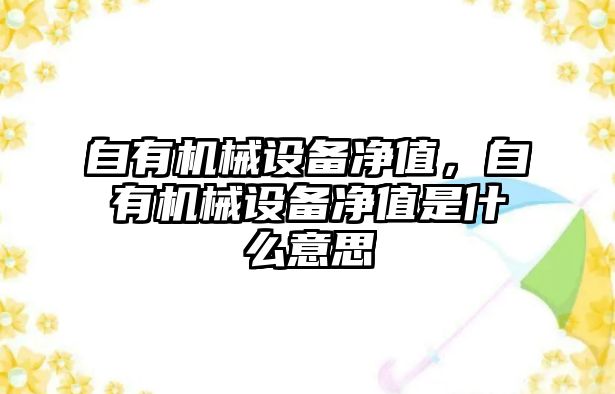 自有機械設(shè)備凈值，自有機械設(shè)備凈值是什么意思