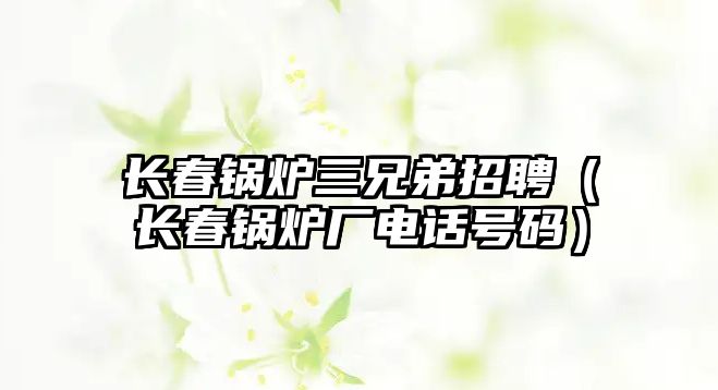 長(zhǎng)春鍋爐三兄弟招聘（長(zhǎng)春鍋爐廠電話號(hào)碼）