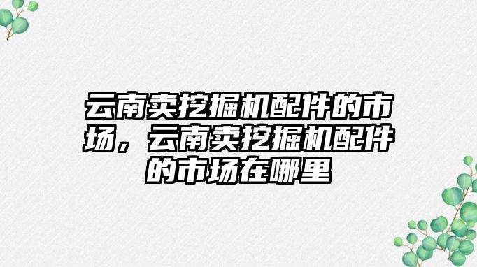 云南賣挖掘機配件的市場，云南賣挖掘機配件的市場在哪里