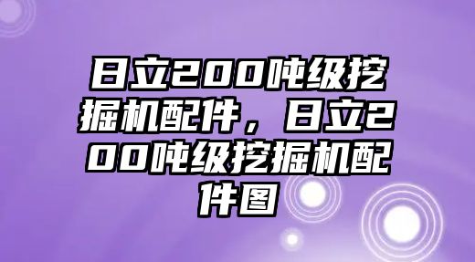 日立200噸級挖掘機(jī)配件，日立200噸級挖掘機(jī)配件圖