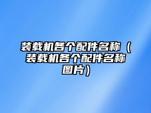 裝載機(jī)各個(gè)配件名稱（裝載機(jī)各個(gè)配件名稱圖片）