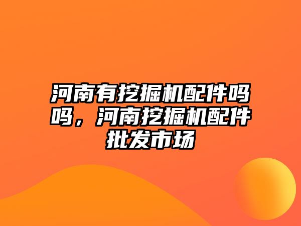 河南有挖掘機配件嗎嗎，河南挖掘機配件批發(fā)市場