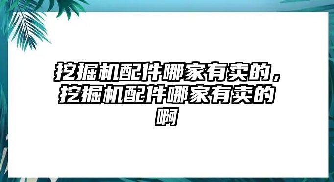 挖掘機(jī)配件哪家有賣的，挖掘機(jī)配件哪家有賣的啊