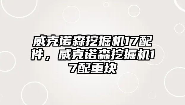 威克諾森挖掘機17配件，威克諾森挖掘機17配重塊