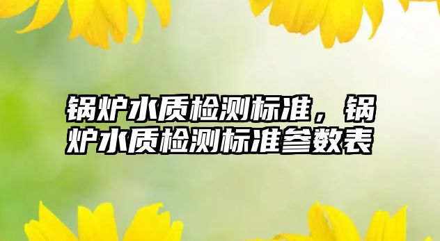 鍋爐水質(zhì)檢測標準，鍋爐水質(zhì)檢測標準參數(shù)表