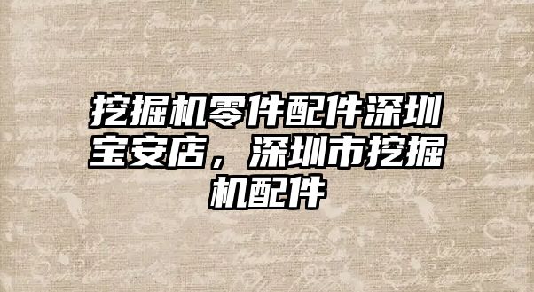 挖掘機(jī)零件配件深圳寶安店，深圳市挖掘機(jī)配件