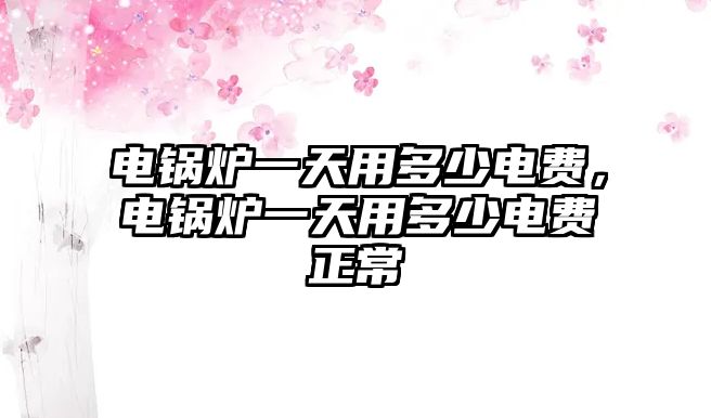 電鍋爐一天用多少電費(fèi)，電鍋爐一天用多少電費(fèi)正常