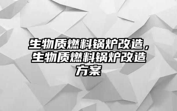 生物質燃料鍋爐改造，生物質燃料鍋爐改造方案