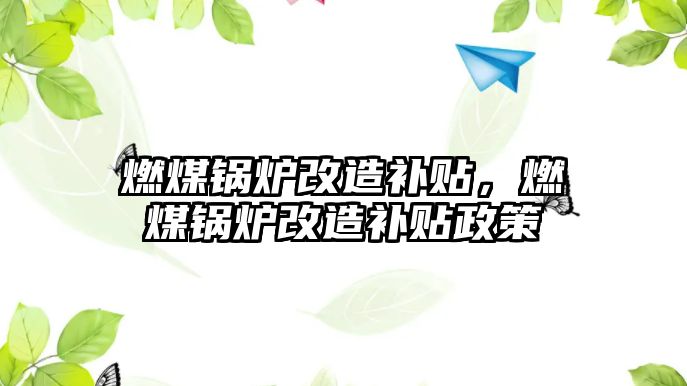 燃煤鍋爐改造補貼，燃煤鍋爐改造補貼政策