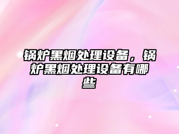 鍋爐黑煙處理設備，鍋爐黑煙處理設備有哪些