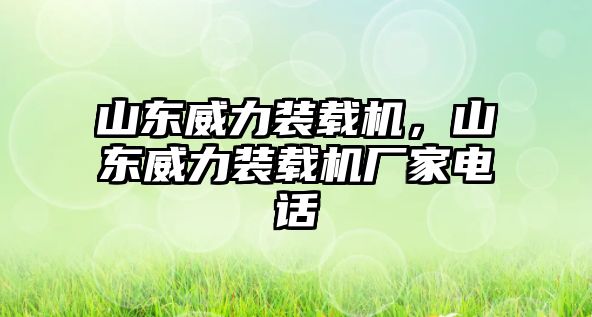 山東威力裝載機，山東威力裝載機廠家電話