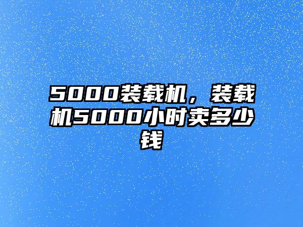 5000裝載機(jī)，裝載機(jī)5000小時(shí)賣多少錢