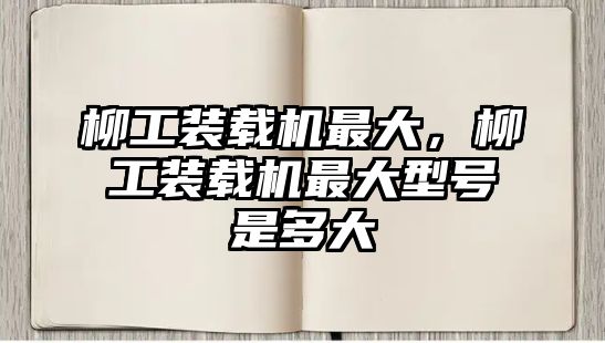 柳工裝載機(jī)最大，柳工裝載機(jī)最大型號(hào)是多大