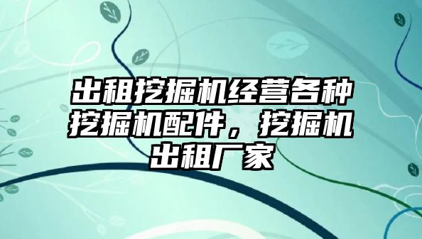 出租挖掘機經(jīng)營各種挖掘機配件，挖掘機出租廠家