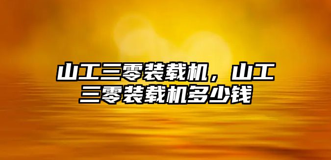 山工三零裝載機，山工三零裝載機多少錢