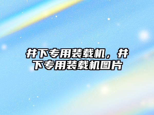 井下專用裝載機(jī)，井下專用裝載機(jī)圖片