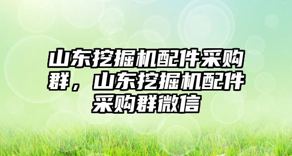 山東挖掘機(jī)配件采購(gòu)群，山東挖掘機(jī)配件采購(gòu)群微信