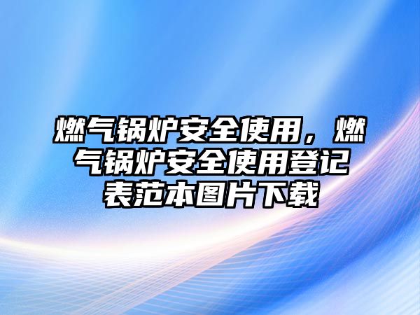 燃?xì)忮仩t安全使用，燃?xì)忮仩t安全使用登記表范本圖片下載