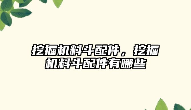 挖掘機料斗配件，挖掘機料斗配件有哪些