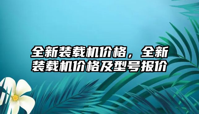 全新裝載機(jī)價(jià)格，全新裝載機(jī)價(jià)格及型號(hào)報(bào)價(jià)