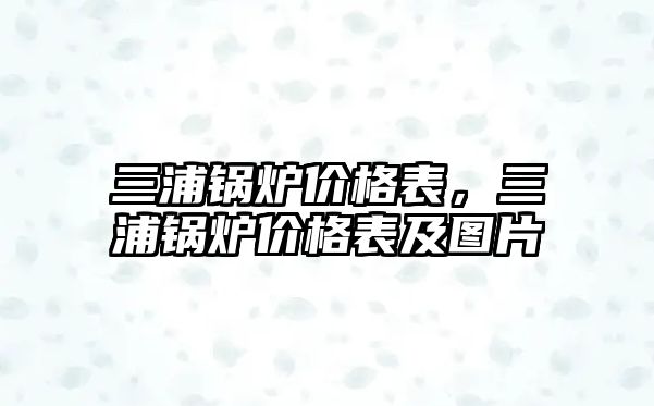 三浦鍋爐價格表，三浦鍋爐價格表及圖片