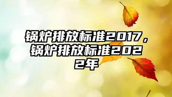 鍋爐排放標(biāo)準(zhǔn)2017，鍋爐排放標(biāo)準(zhǔn)2022年