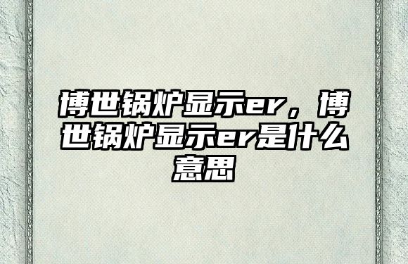 博世鍋爐顯示er，博世鍋爐顯示er是什么意思