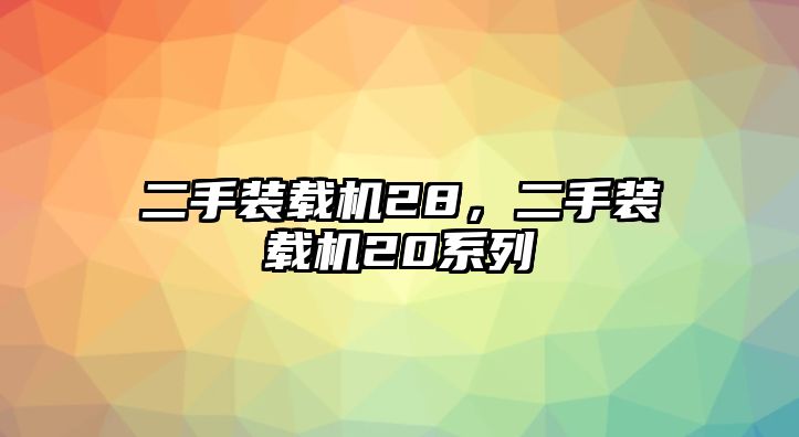 二手裝載機(jī)28，二手裝載機(jī)20系列