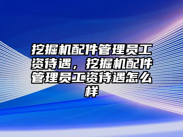 挖掘機(jī)配件管理員工資待遇，挖掘機(jī)配件管理員工資待遇怎么樣