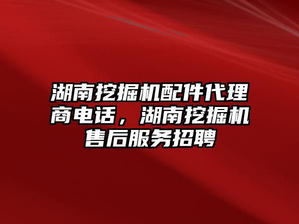 湖南挖掘機配件代理商電話，湖南挖掘機售后服務(wù)招聘