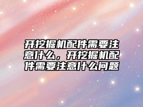 開挖掘機配件需要注意什么，開挖掘機配件需要注意什么問題