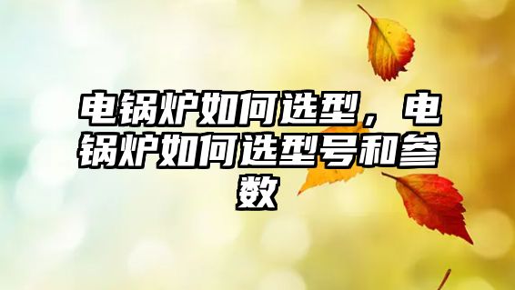 電鍋爐如何選型，電鍋爐如何選型號和參數(shù)