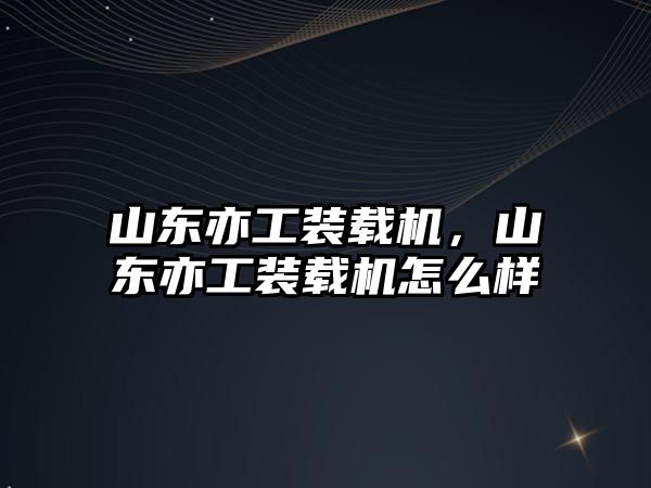 山東亦工裝載機，山東亦工裝載機怎么樣