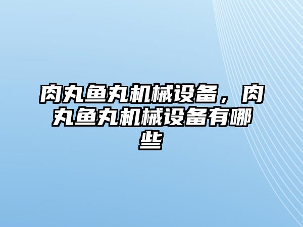 肉丸魚丸機(jī)械設(shè)備，肉丸魚丸機(jī)械設(shè)備有哪些