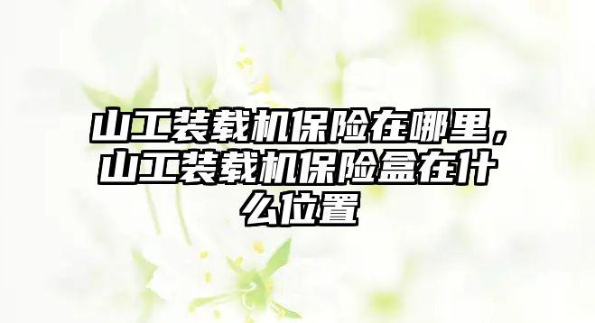 山工裝載機保險在哪里，山工裝載機保險盒在什么位置