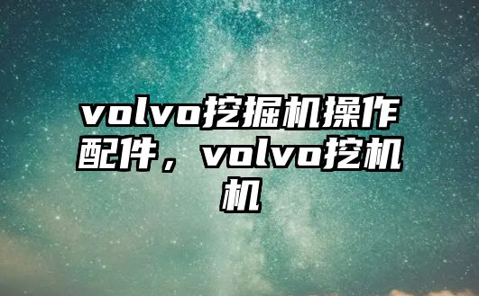 volvo挖掘機操作配件，volvo挖機機