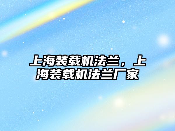 上海裝載機法蘭，上海裝載機法蘭廠家