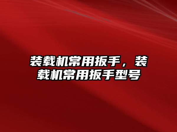 裝載機常用扳手，裝載機常用扳手型號