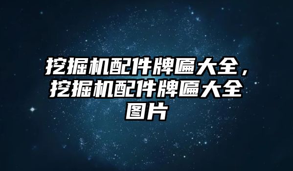 挖掘機配件牌匾大全，挖掘機配件牌匾大全圖片