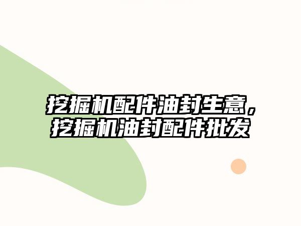 挖掘機(jī)配件油封生意，挖掘機(jī)油封配件批發(fā)