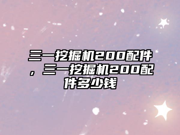 三一挖掘機200配件，三一挖掘機200配件多少錢