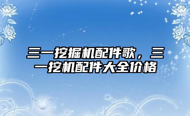 三一挖掘機(jī)配件歌，三一挖機(jī)配件大全價(jià)格