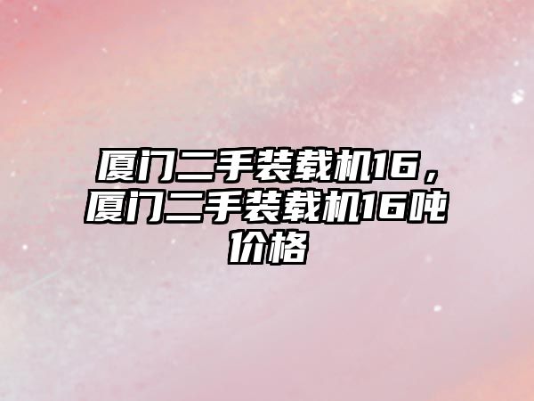 廈門二手裝載機16，廈門二手裝載機16噸價格