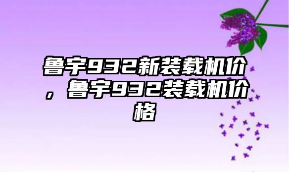 魯宇932新裝載機(jī)價(jià)，魯宇932裝載機(jī)價(jià)格