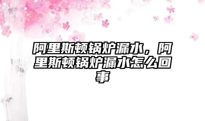 阿里斯頓鍋爐漏水，阿里斯頓鍋爐漏水怎么回事