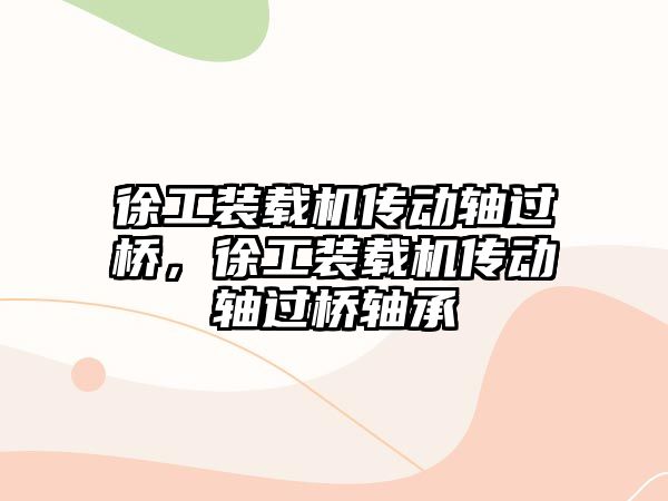 徐工裝載機傳動軸過橋，徐工裝載機傳動軸過橋軸承