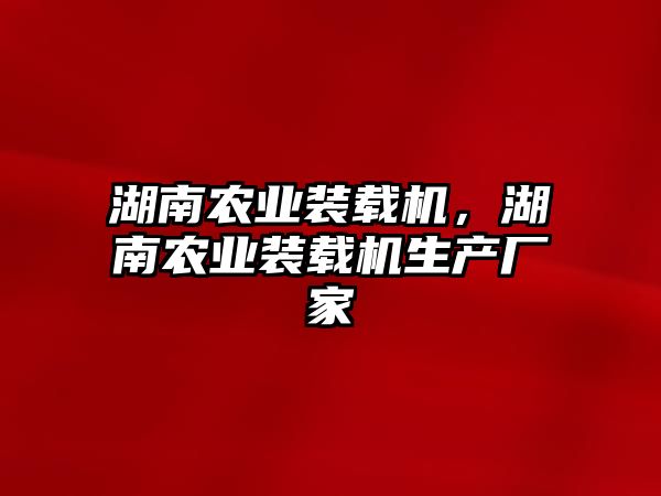 湖南農(nóng)業(yè)裝載機，湖南農(nóng)業(yè)裝載機生產(chǎn)廠家