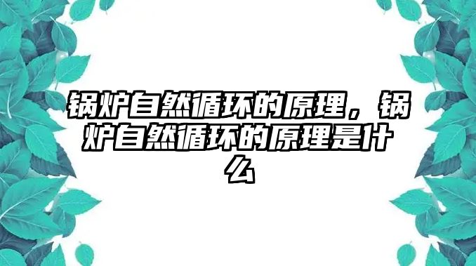 鍋爐自然循環(huán)的原理，鍋爐自然循環(huán)的原理是什么